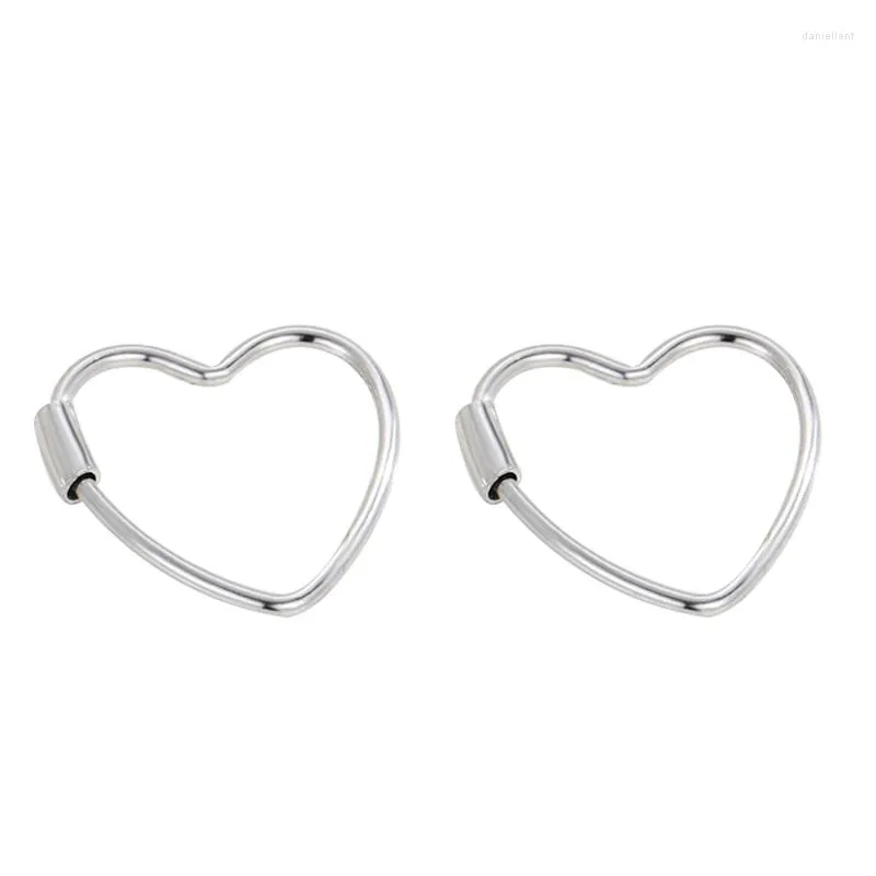 Brincos de garanhão S925 Sterling Silver Temperamento em forma de coração Jóias femininas simples em forma de coração