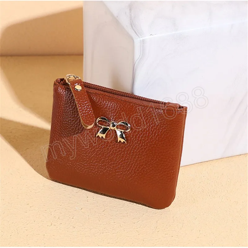 Mode PU cuir porte-monnaie femmes Mini porte-monnaie enfants poche à monnaie portefeuilles porte-carte fermeture éclair pochette portefeuille noir rouge marron