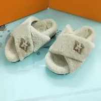 winter Men slipper fashion Lazy letter Belt buckle women designer shoes sexy platform Lady Cartoon Plush slippers 100% keep warm wool flops Large size 35-42-45 With box