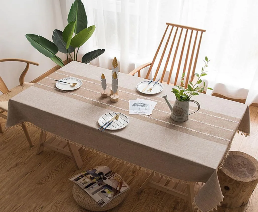 Table de décoration de maison nappe de coton coton glissade à goudron imprimé nappe rectangulaire couverture de table à manger moderne pour fête4648017