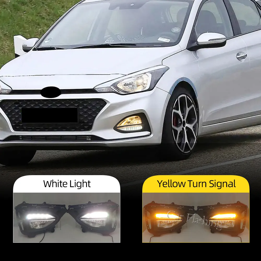 Car LED DRL For Hyundai I20 2018 2019 Daytime Running Light Fog Lamp