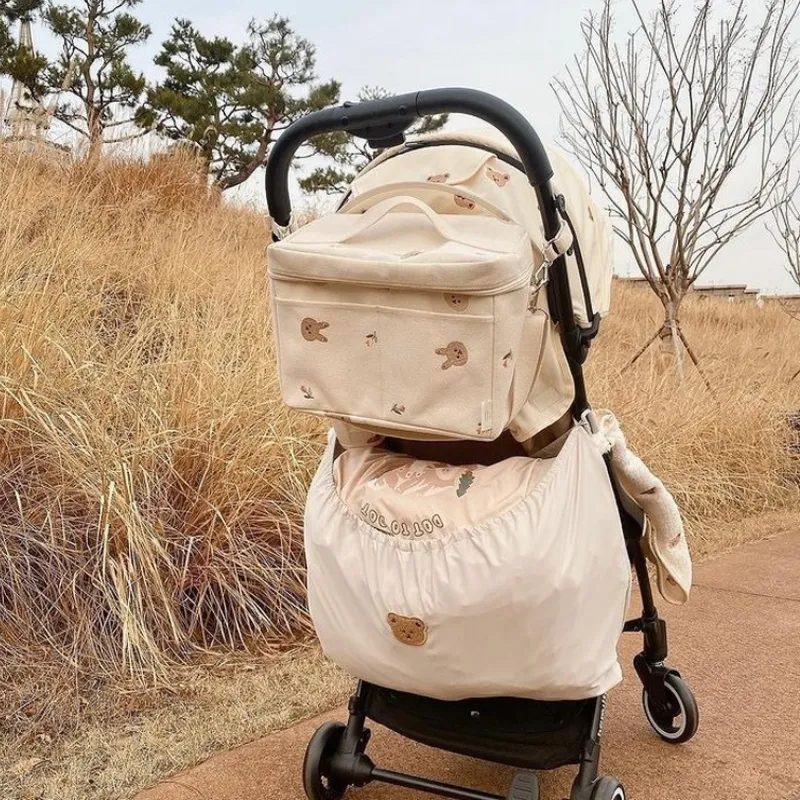 Acessórios para peças de carrinho de bebê portátil bolsa de fraldas para fraldas carrinho de bebê pendurado bolsa de armazenamento para carrinho de bebê organizador grande à prova d'água acessórios para bebês 221111