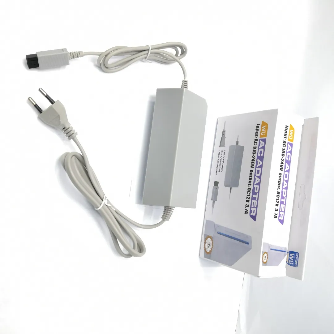 Adattatore di alimentazione DC 12V 3.7A per console Nintendo Wii 100-240V EU US Plug Caricabatterie Accessori per cavi