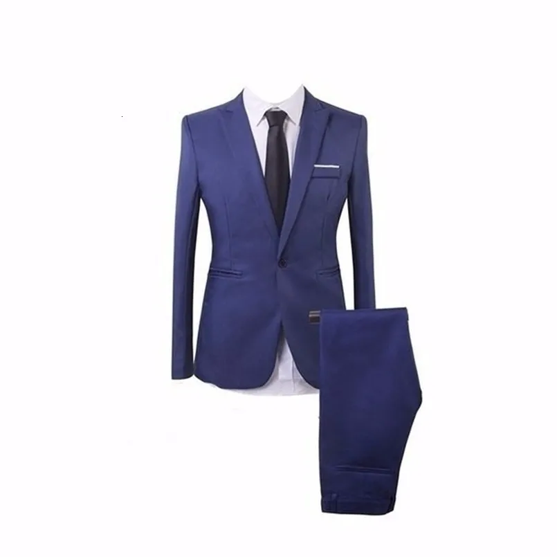 Costumes pour hommes Blazers blanc solide hommes robe deux pièces manteau pantalon décontracté pour hommes grande taille mariage trajes de hombre 221111