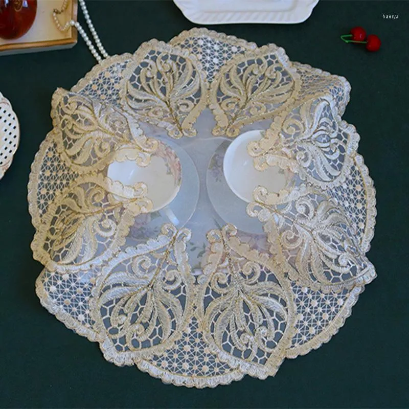 Table Mats Lace Embroidery Place Mat Cloth Pad Cup Mug Drink Doily Dining Tea Coffee Wedding Christmas Placemat Kitchen