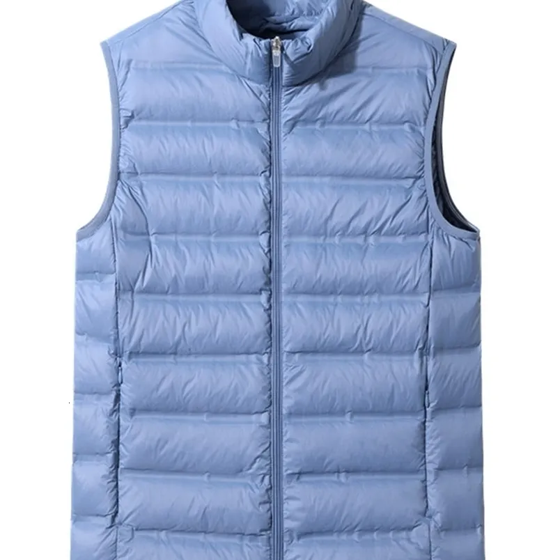 Parkas pour hommes 90% canard blanc rembourré hiver ultra-léger gilet hommes veste sans manches mince bouffant gilet chaud gilet manteaux plus taille 8XL 221111