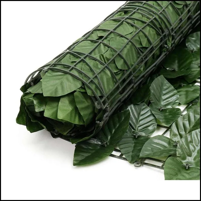 artificial hedge simulated ivy leaves fence privacy screen cover garden wall decorative trellis artificial grass mesh backing