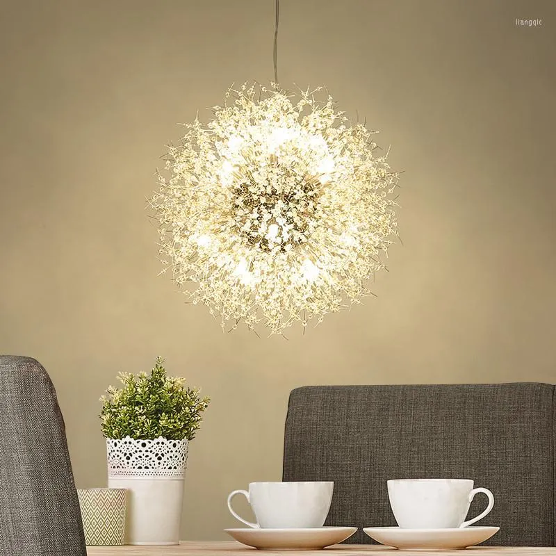 Lampes suspendues Girban moderne lustre en cristal éclairage pissenlit lustres LED lustres salle à manger meubles suspendus