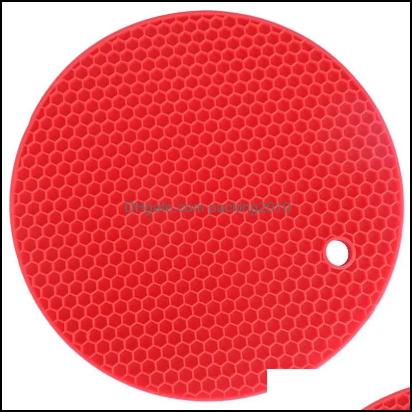 Mats Pads Mtifunctional Round Sile Nonslip Heat Resistant Table Mats Coaster Cushion Place Mat Pot Holder Kitchen Accessories 188 Dh7Jp