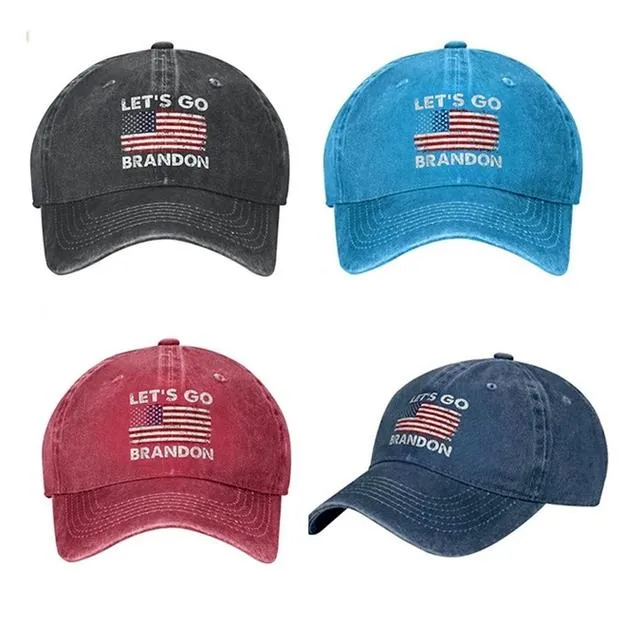 دعنا نذهب Brandon Snapbacks FJB Dad Hat Baseball Cap for Men Funny DeniM Hats قابلة للتعديل القبعة القبعة القبعة CPA4275 F0404