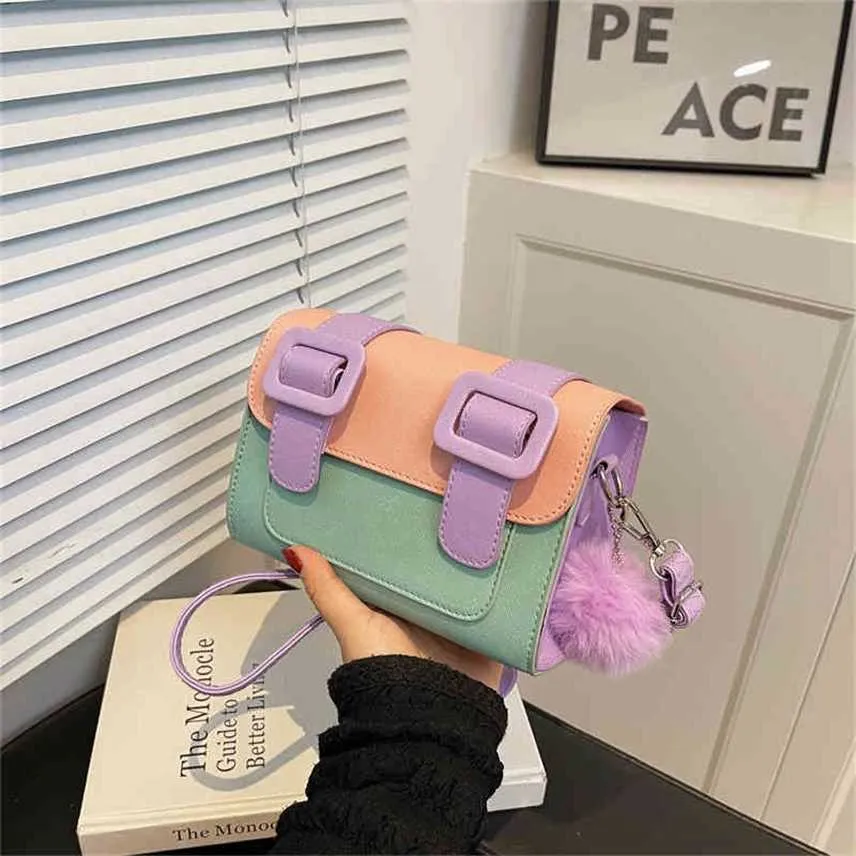 Mini sac Cambridge macarone femmes saison 2022 nouvelle mode fronde une épaule Messenger sac contraste couleur facteur sacs à main