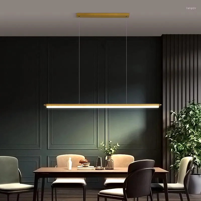 Lampes suspendues Restaurant Lumières Led Salon Creative Nordic Long Lustre Bar Bureau Café Luminaires Fer Art Lamparas