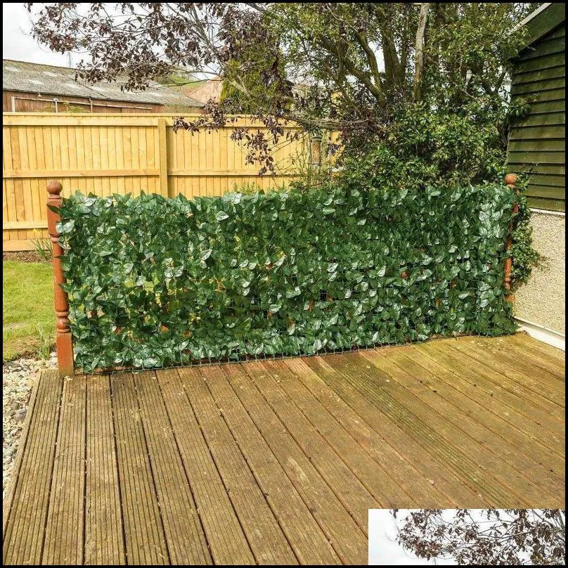 artificial hedge simulated ivy leaves fence privacy screen cover garden wall decorative trellis artificial grass mesh backing