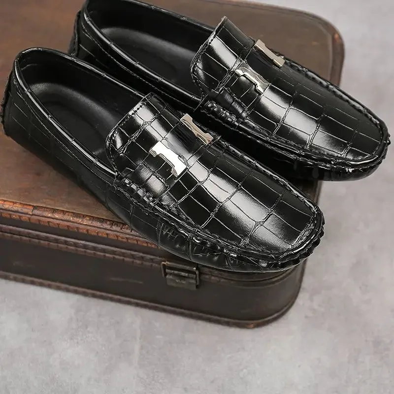 Sapatos masculinos de alta qualidade Couro PU novo design de fivela de fivela de moda confort￡vel cl￡ssico dh1014