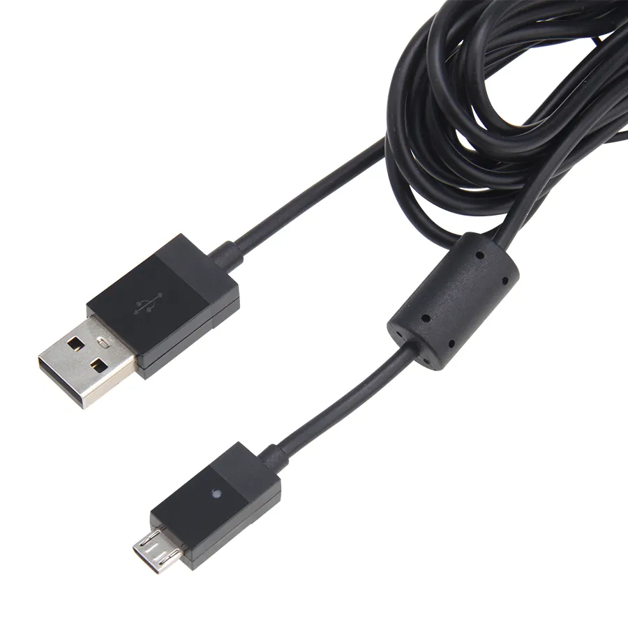 Cabo de carregamento micro USB longo de 2,75 m, fio carregador de linha de dados para cabos de controlador Sony PS4 Xbox One