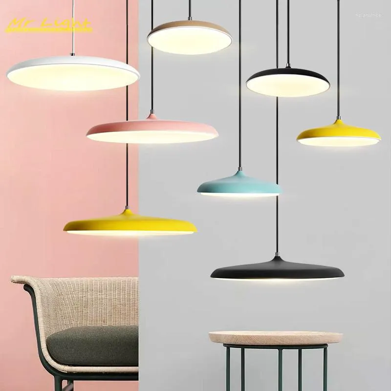 Lampy wiszące nowoczesne kolorowe światła LED oświetlenie nordycka lampa makaronowa do salonu jadalnia wisząca kuchnia wystrój wystroju