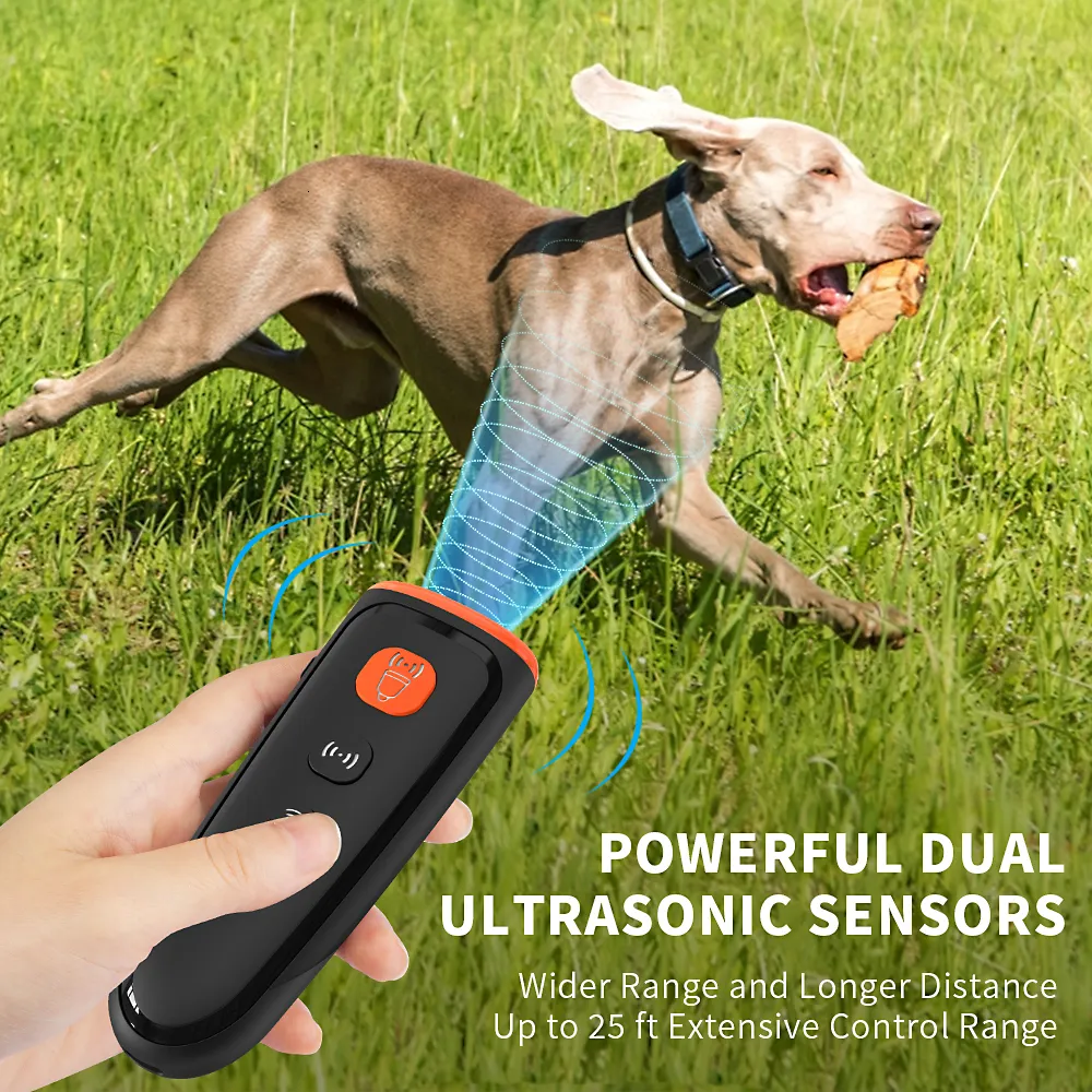 Dog Training Obedience MASBRILL Repeller No Noise Anti Barking Device Dispositifs anti-aboiements à ultrasons 3 Modes USB Rechargeable 221025