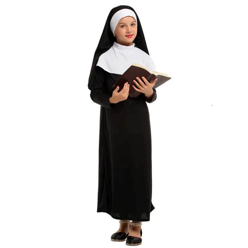Special Occasions Kids Child Nun Costume Cosplay For Girls Halloween
