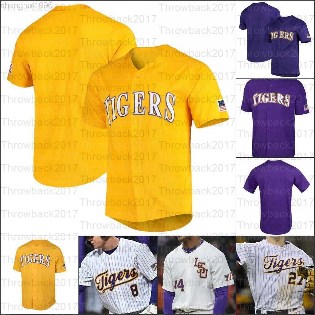 2023 NCAA LSU Baseball-Trikots Dylan Crews Giovanni DiGiacomo Daniel Cabrera DJ LeMahieu Aaron Nola Alex Bregman