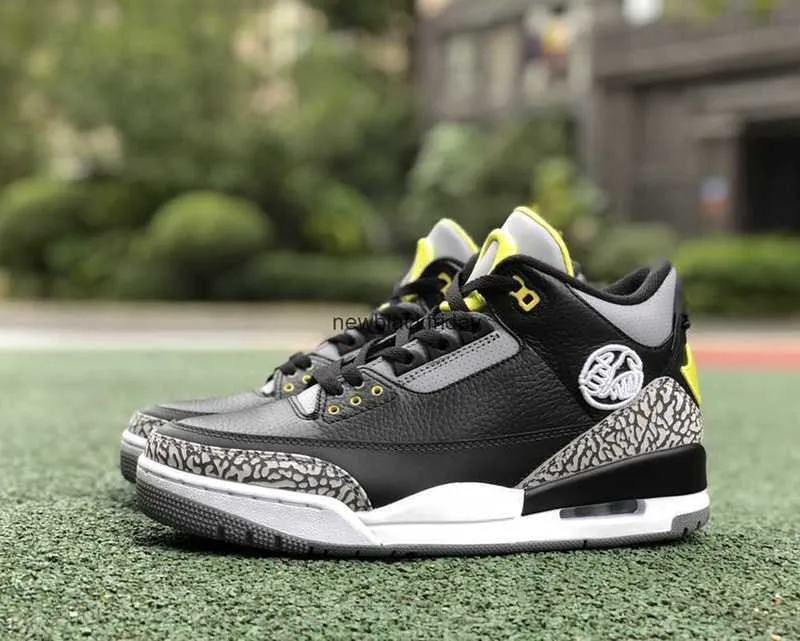 Jumpman 3 Og Oregon Pit Crew Basketballschuhe 3s Schwarzer Zement