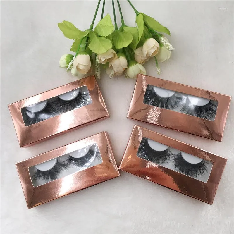 False Eyelashes Natural Thick Long Eye Lashes 25mm 3D LASH With Rose Gold Paper Box