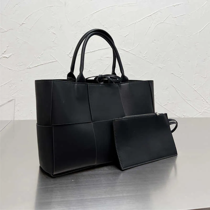 أكياس مسائية منسوجة حقيبة تسوق 2PS حقيبة يد حقيقية السعة كبيرة الجيب لون صلبة جودة عالية الجودة أكياس الكتف الموضة