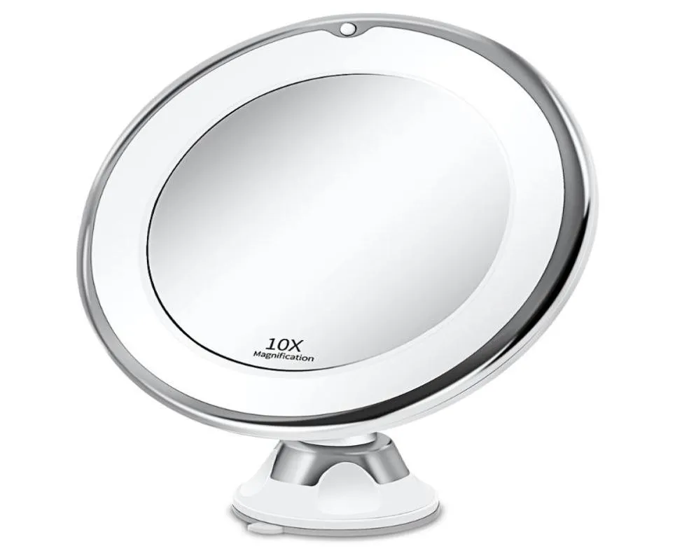 Miroirs Mamorage Miroir avec lampe à LED Lumière 10 fois Magnification Aspiration Pliage THREECOLOR CHARGE DIRECT BEAUTÉE 3375043