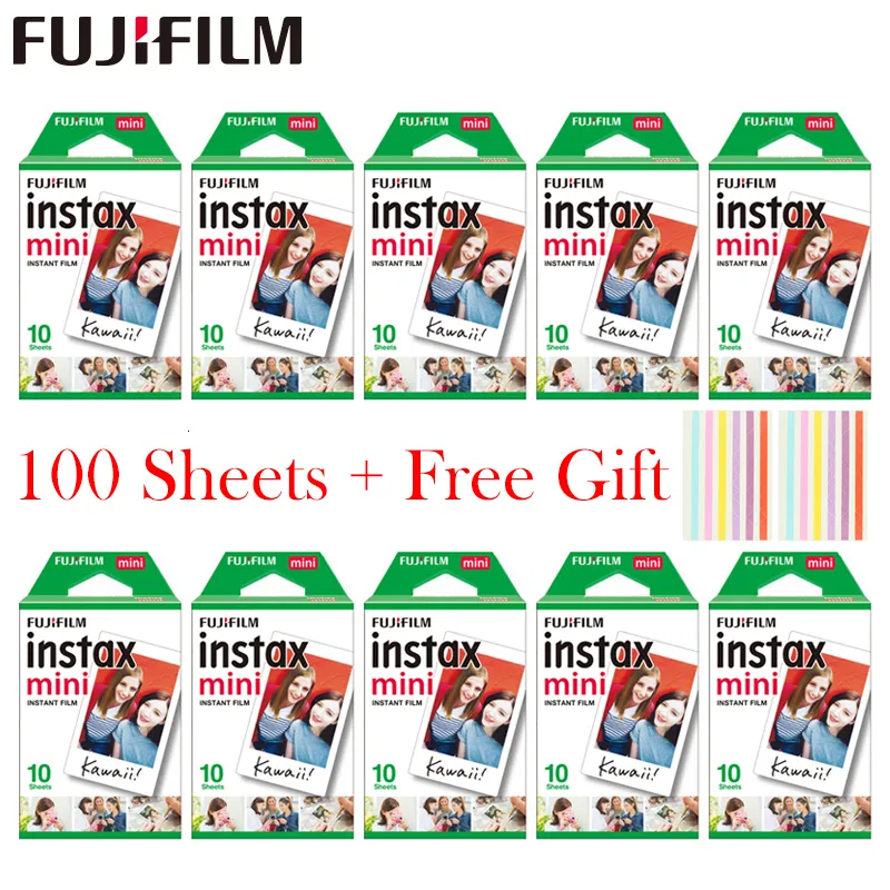 كاميرات الأفلام 20 - 100 أوراق Fujifilm Instax Mini White Film Paper For Instax Mini 11 8 Mini 9 7S 9 70 25 50S 90 Camera SP -1 2 221025