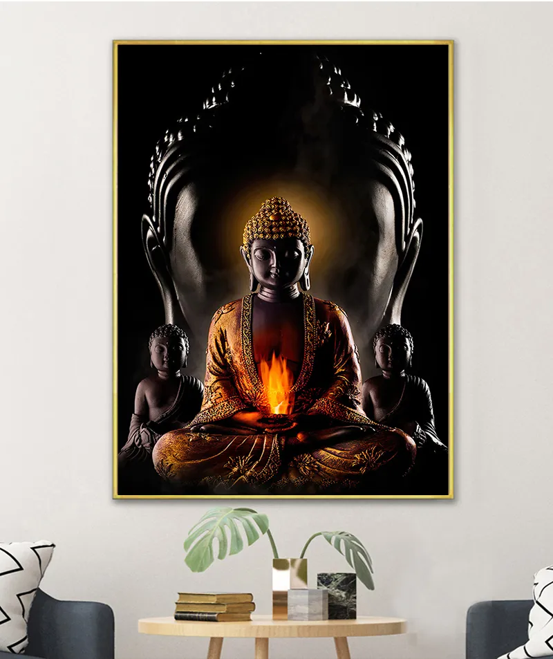 Leinwandgemälde, Buddhismus, Poster, Wanddekoration, Gott Buddhas, Kunstdrucke, Bilder, Buddha-Kunst, Malerei auf dem Zuhause, Wohnzimmer, Poster, ohne Rahmen