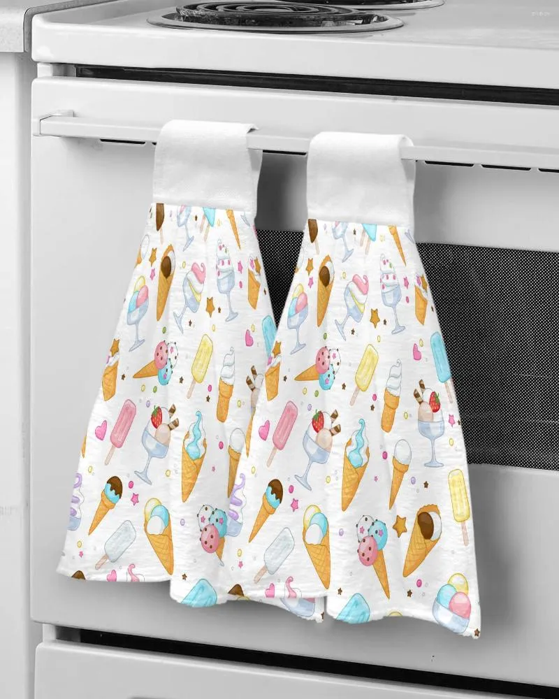 Toalla Dibujos animados Comida Helado Taza Mano Hogar Absorbente Cocina Lazy Rag Wipe Microfibra