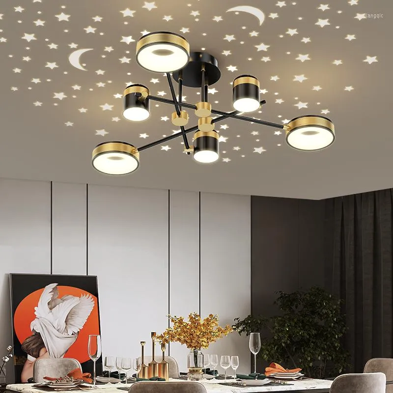 Kroonluchters modern eenvoudig led plafond kroonluchter lichten levende eetkamer slaapkamer villa appartement indoor verlichting lampen op afstand dimmen