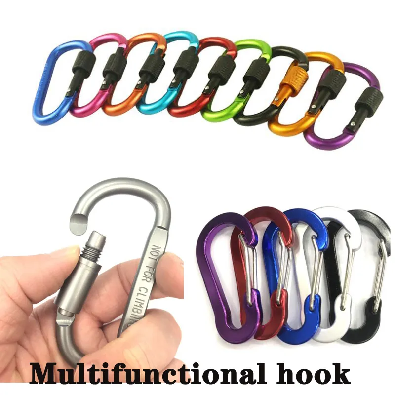 Outdoor Gadgets Aluminum alloy carabiner D-shaped quick hanging buckle bold carabiner multifunctional hook