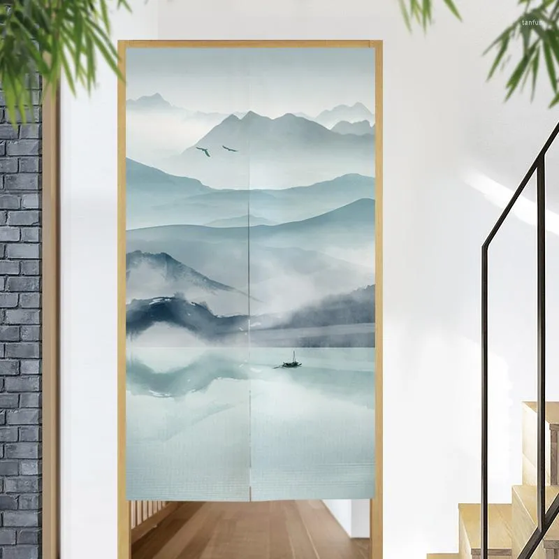 Cortina chinês Zen Porta Pintura de pintura Partição Quarto Feng Shui Varanda de banheiro pendurada