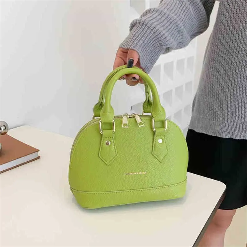 Popular small fresh shell bag simple lychee pattern Handbag women's bag new sling one Shoulder Messenger Bag