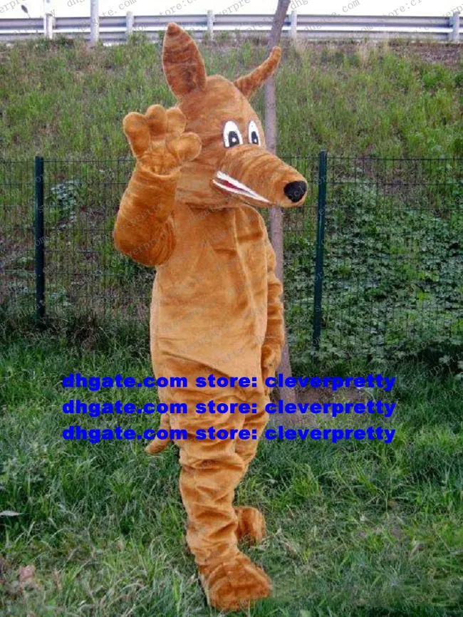 Brown Australian Hound Dog Mascot Costume Chiens de chasse Courser Jackal Dhole Personnage adulte Temple Fair Cartoon Vêtements zx1599