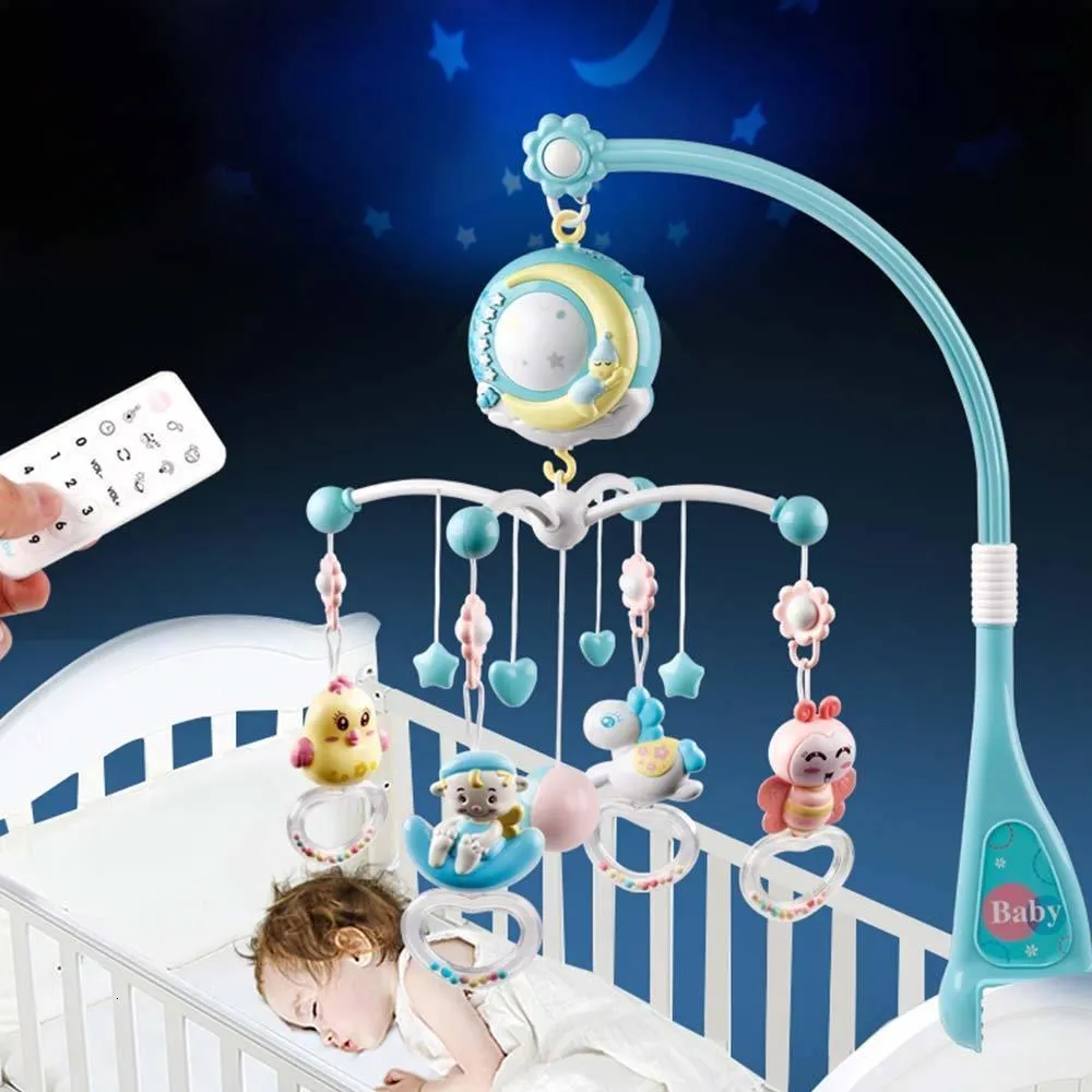 Sonagli Mobiles Musicale Culla Mobile Sonaglio con telecomando Campana luminosa Decorazione Giocattolo per culla Proiettore nato Bambini 221104