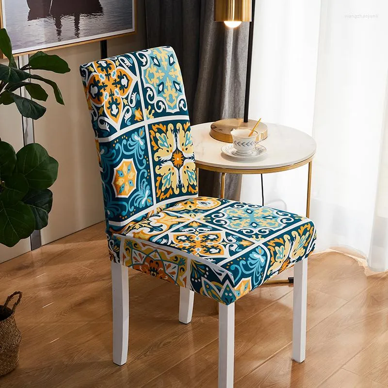 Flexible Elastic Printed Chair Covers With Anti Dirty Slipcover