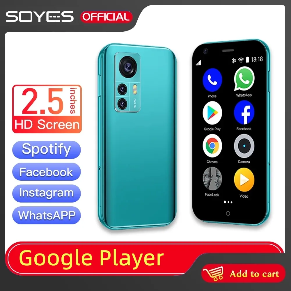 Soyes desbloqueado D18 Mini Phones Smartphone 1 GB RAM 8 GB ROM Câmera dupla Dual SIM Card 1000mah 3g WCDMA 2,5 polegadas Celular pequeno telefone celular