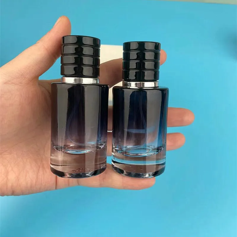 50 Uds 30ml botella de Perfume vacía de vidrio redondo bomba pulverizador atomizador de Perfume contenedor cosmético recargable portátil