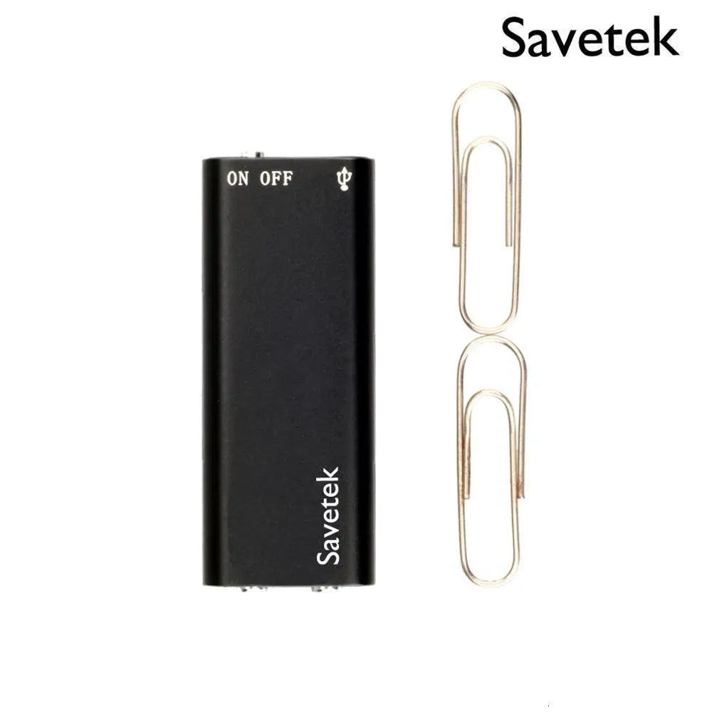 Digital Voice Recorder Savetek Najmniejszy mini USB Aktywowany 8 GB 16 GB z odtwarzaczem mp3 192 kb / s nagrywanie czarne 221014