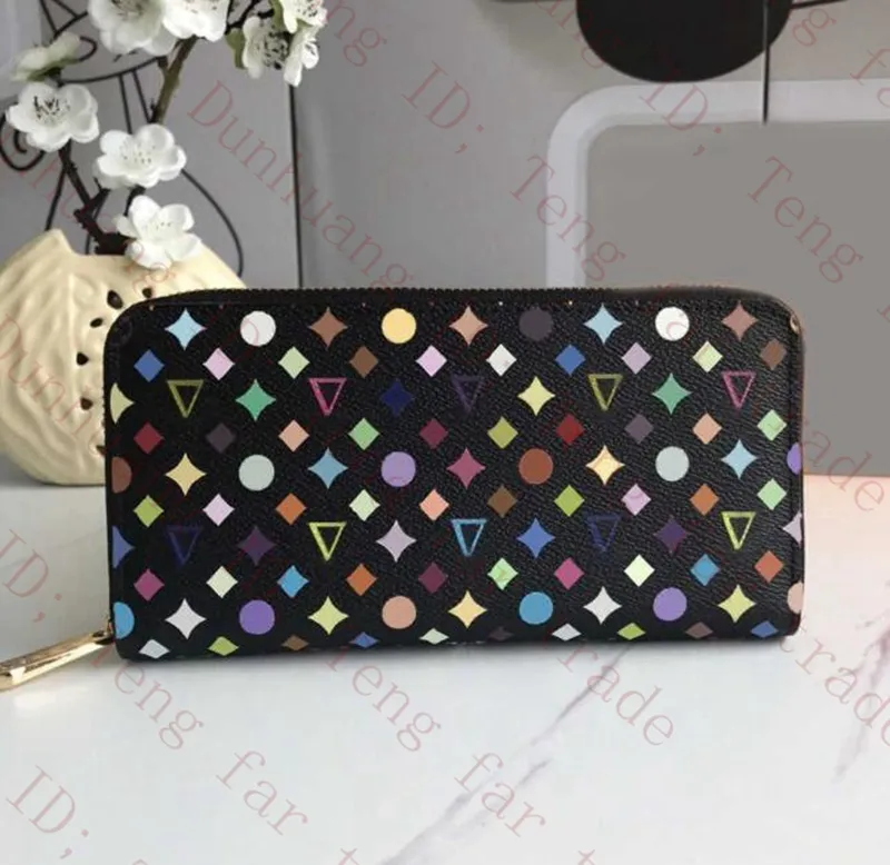 Modeontwerpers zippy portemonnee heren dames lederen ritsje portefeuilles hoogwaardige bloemen bloemen munt portemonne handtassen lange kaarthouder brazza clutch