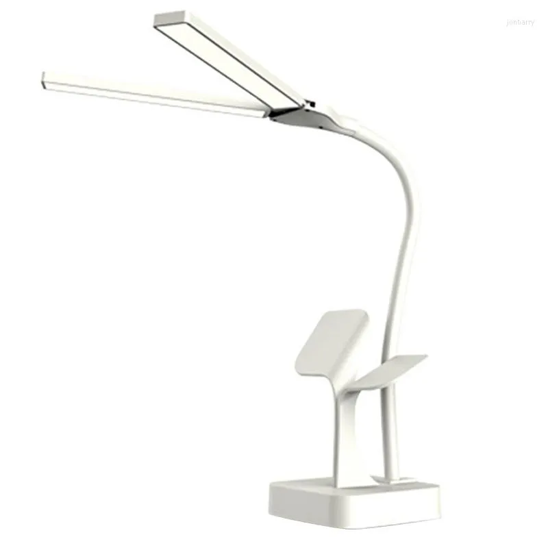 Lampy stołowe Mini Lampa o ochronie oczu USB Ładowanie Student Sypialnia Dormitorium LED Klip z podwójną czapką Noc składania