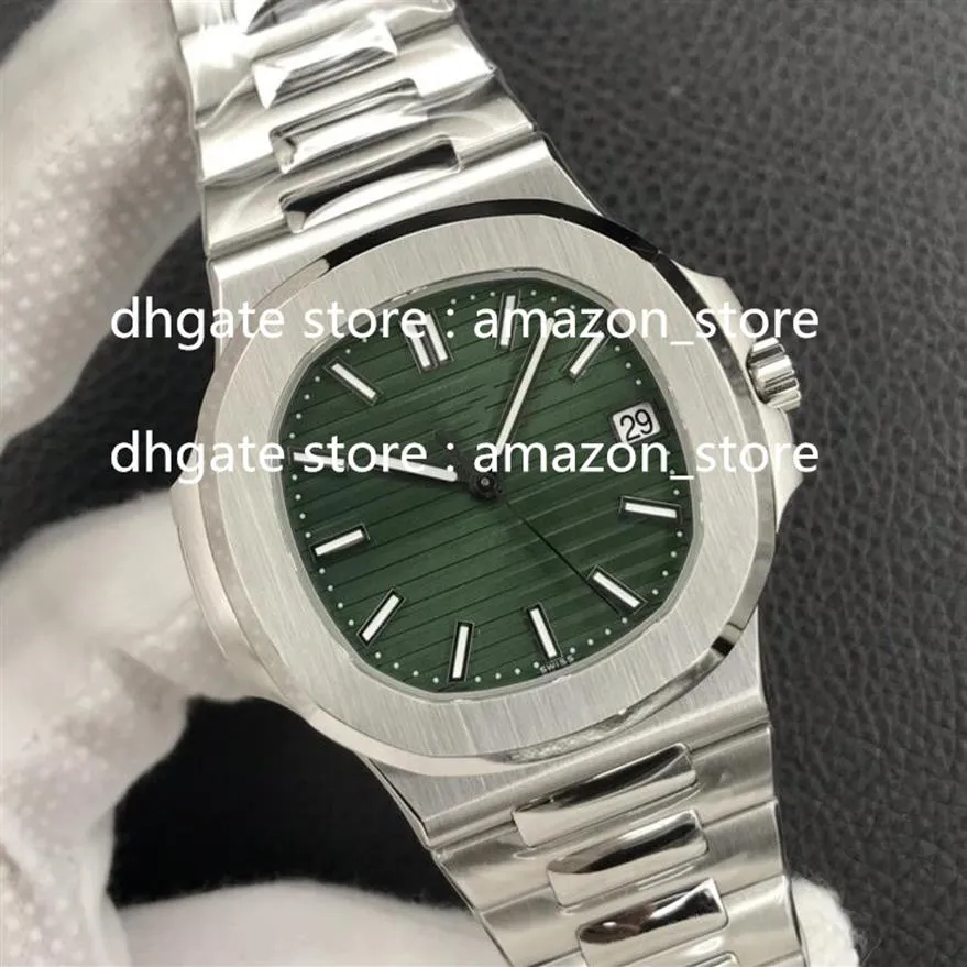 3KF 5711 Automatic Mens Watch Green Texture Dial Super Edition Stainless Steel Bracelet Puretime Swiss Movement R84223x