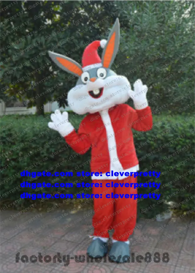 Noël pâques Bugs lapin lièvre mascotte Costume adulte personnage de dessin animé tenue Costume Commercial rue groupe Photo zx2984