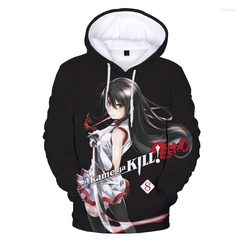 Sweats à capuche pour hommes 2023 Mode Anime Akame Ga Kill 3D Sweat à capuche imprimé Sweatshirts Hommes Femmes Casual Pull Harajuku Streetwear Cool Vêtements