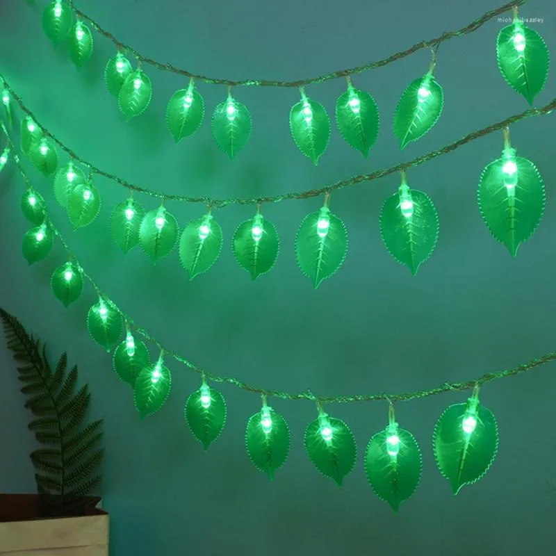 Cordes Vert Feuille Guirlande Fée Guirlande Lumineuse 10 M 100 LED Plantes Artificielles Lumière Pour La Décoration De Fête De Mariage