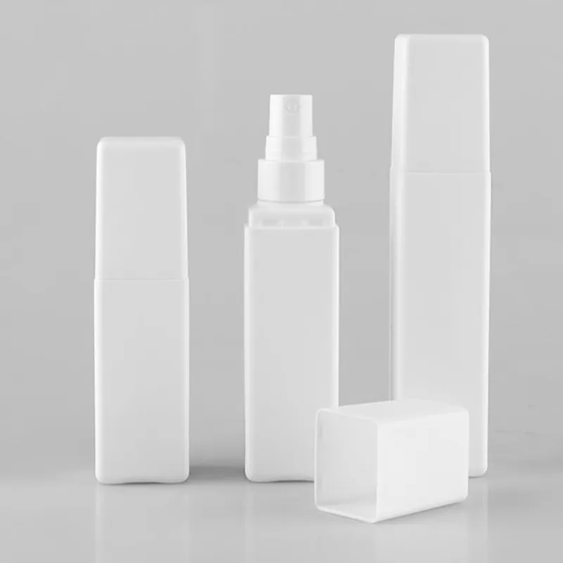 100pcs 60ml 75ml 90ml Makeup Empty Travel Plastic White Square Spray Bottles For Toner Perfume Tool 2023 New