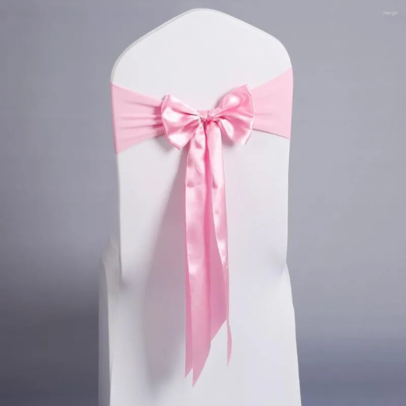 Stoelhoezen Premium Sashes Back Bow Tie Ribbon Bands voor bruiloftsfeest Xmas Birthday Shower Decoratie