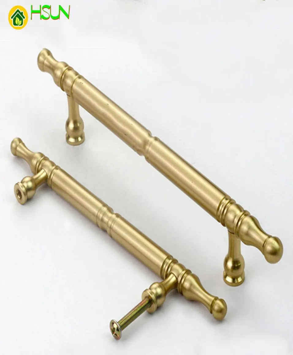 2pcs Antique gold Door Handles and Knobs brass Drawer Pulls Vintage Kitchen Cabinet Handles and Furniture Handles Hardware1496384