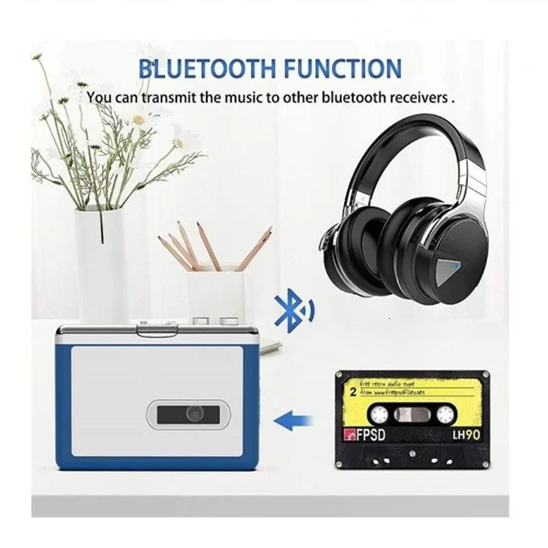 Lecteur De Cassette Portable, Baladeur Bluetooth Avec Alimentation